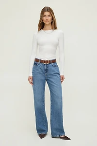 Rounded Square Faux Leather Belt