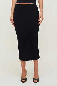 Scallop Trim Maxi Skirt