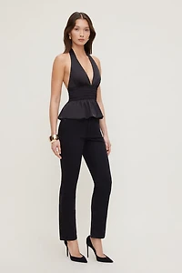 Plunge Satin Halter Top