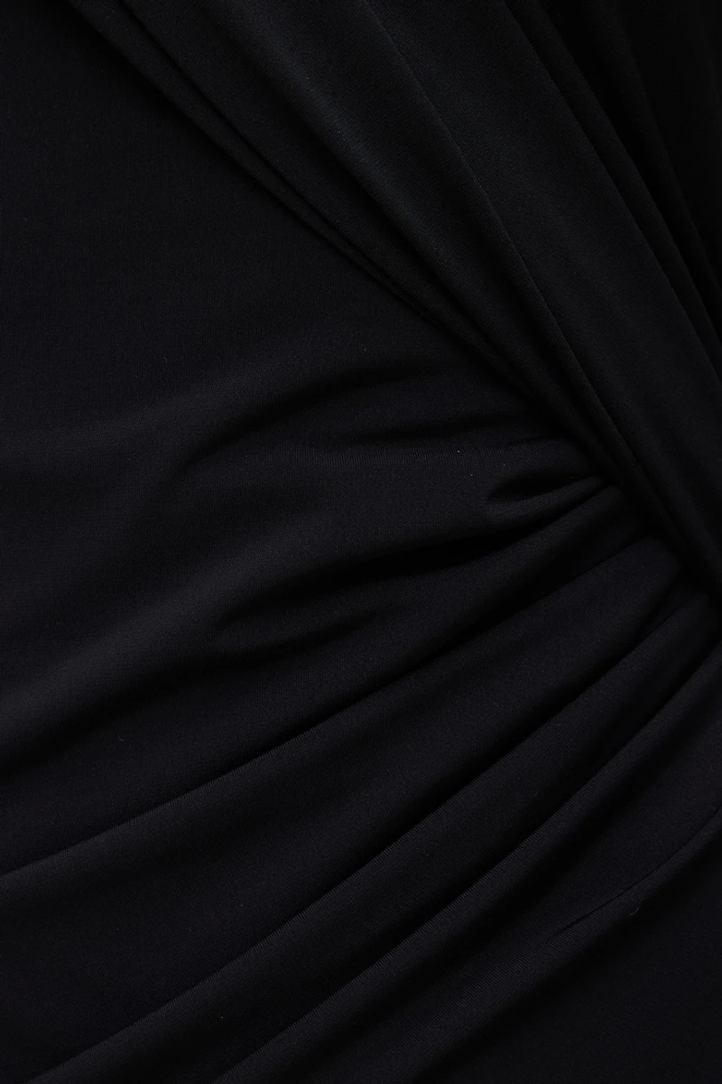 Sculpt Front Drape Mini Dress