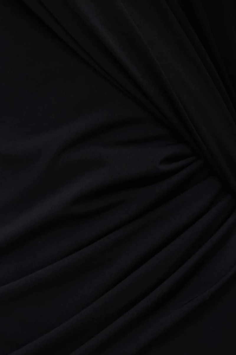 Sculpt Front Drape Mini Dress