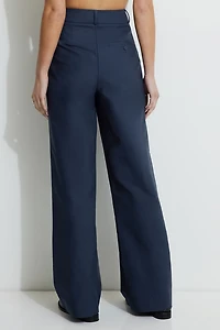 Pleated Straight Leg Pants
