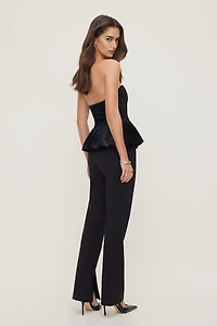 Peplum Velvet Tube Top