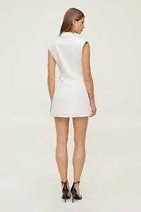 Cap Sleeve Blazer Romper Mini Dress