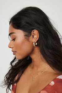 3 Pack Textured Hoop Earrings