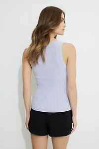 Pointelle Scoop Neck Tank Top