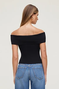 Rib Knit Off Shoulder Sweater