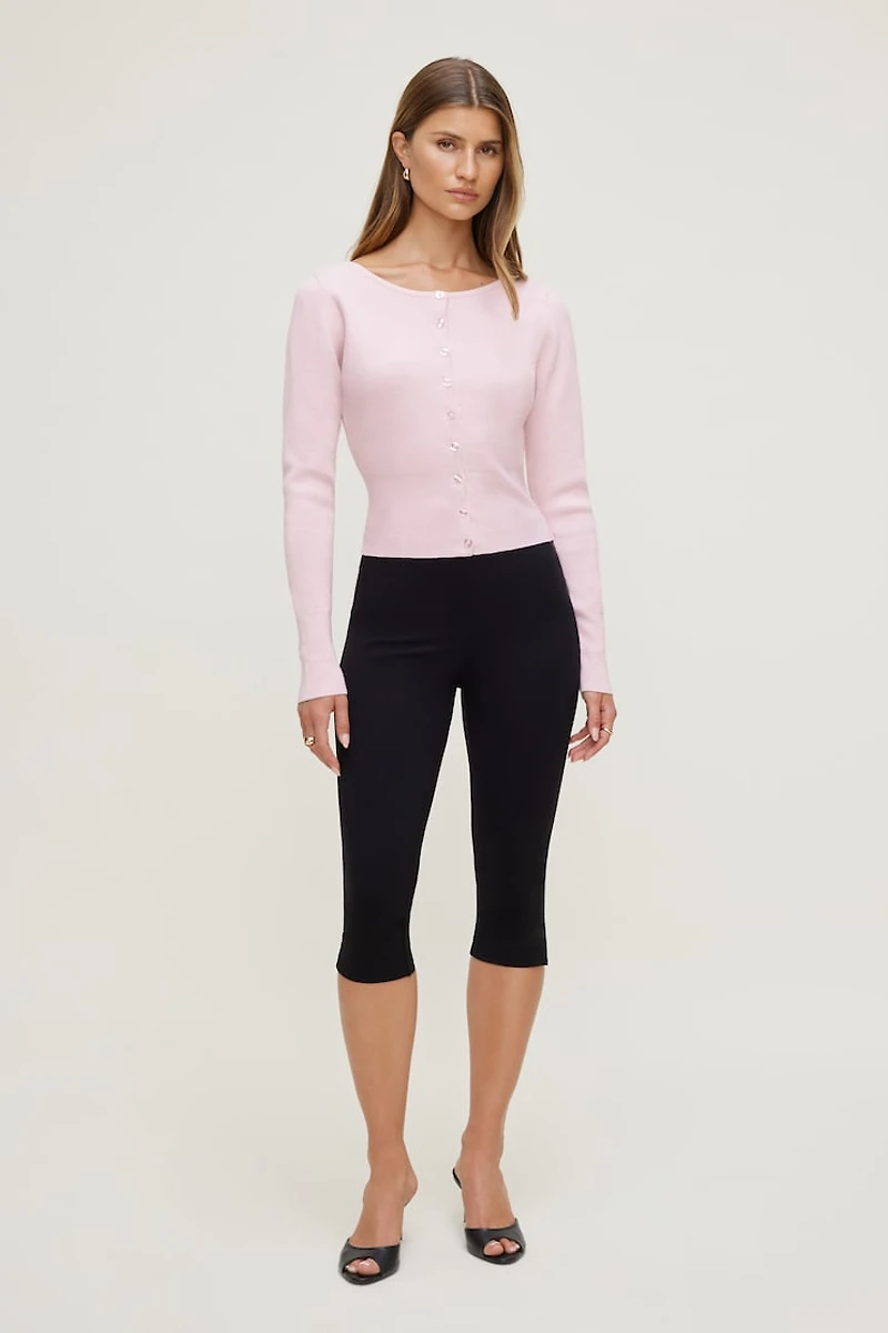 Sara Ribbed Cinch Hem Cardigan