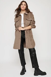 Longue veste-chemise Dallas en sherpa