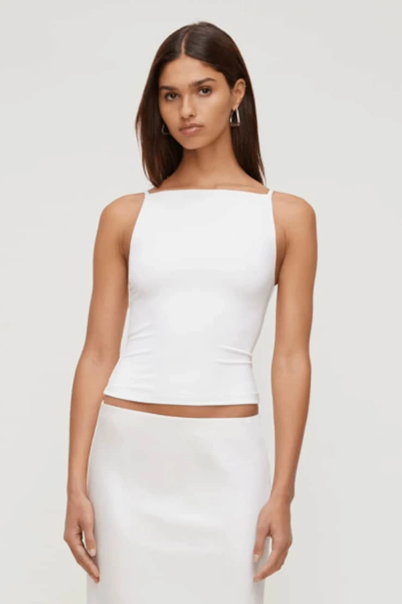 Sculpt Strappy Boat Neck Tank Top