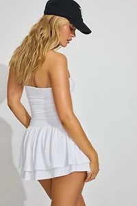 Robe-combicourt tube à ourlet féminin