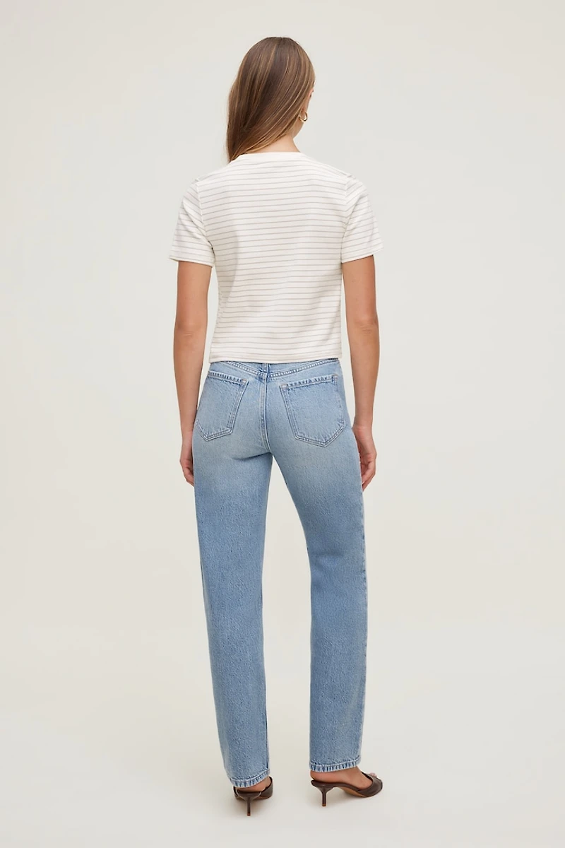 T-shirt quotidien rayé en coton épais