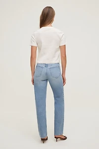 T-shirt quotidien rayé en coton épais