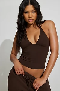 Sleek Plunge Halter Top