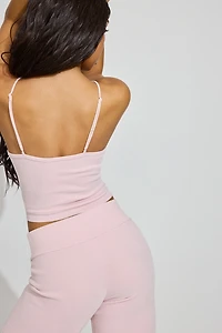 Chenille Tiny Strap V-Neck Cami Top