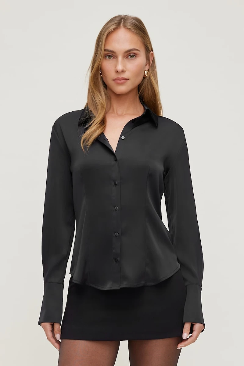 Chemise ajustée en satin Eva