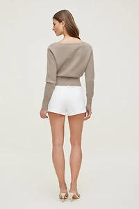 Sara Ribbed Cinch Hem Cardigan