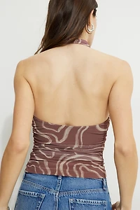 Haut licou drapé en maille