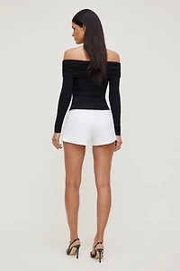 Pleated High Rise A Line Shorts
