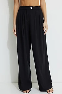 Pantalon plissé en lin