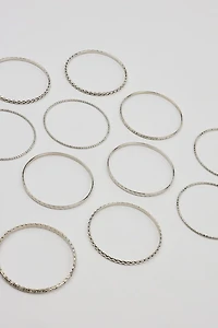 Set of 11 Textured Bangles