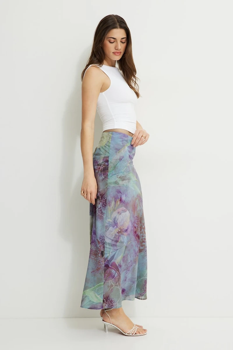 Jupe maxi imprimée style sirène