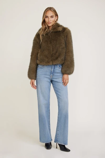 Zipped Faux Fur Jacket
