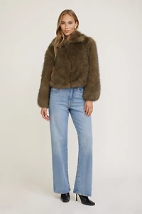 Zipped Faux Fur Jacket