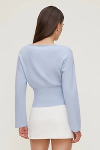 Cinched Boat Neck Sweater