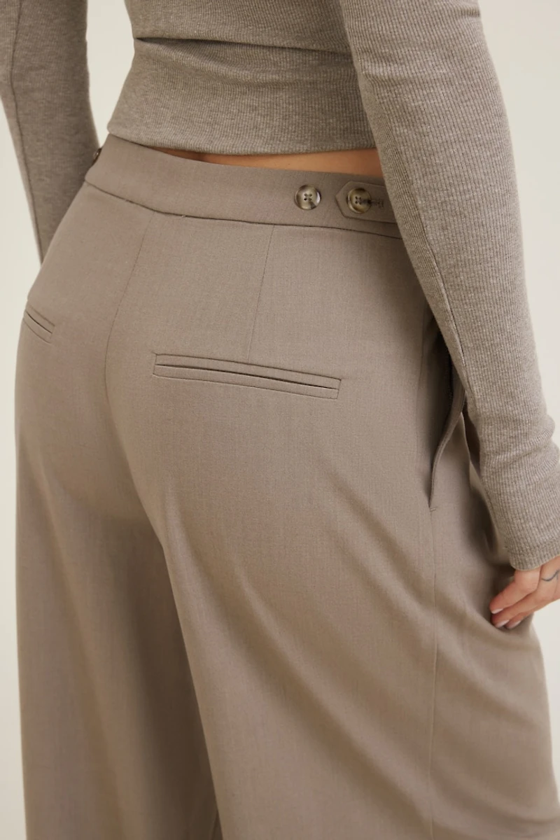 Pantalon plissé à jambe large Leni