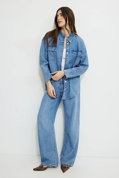 Chemise ample en denim et Tencelᵐᶜ