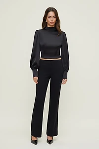 Open Back Satin Blouse