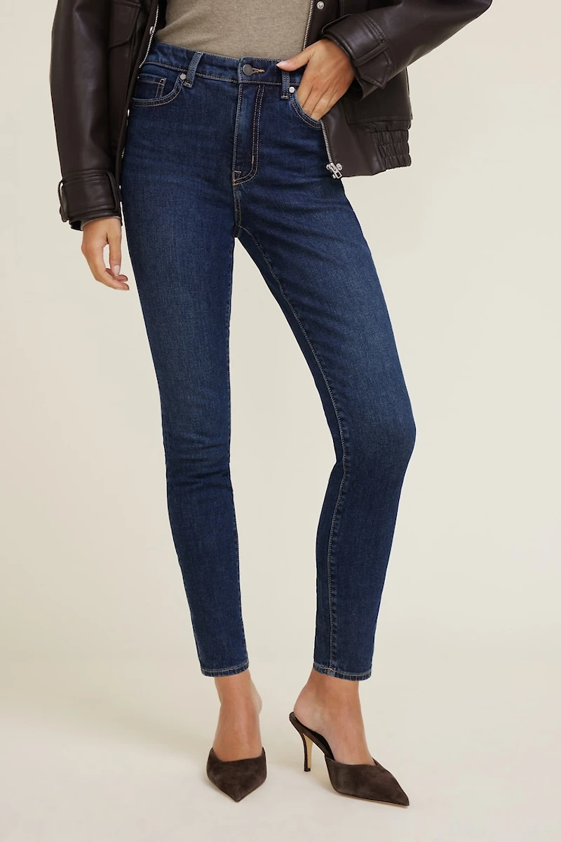 Jean skinny extensible à taille haute Goldie