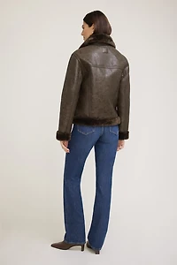 Faux Shearling Aviator Jacket