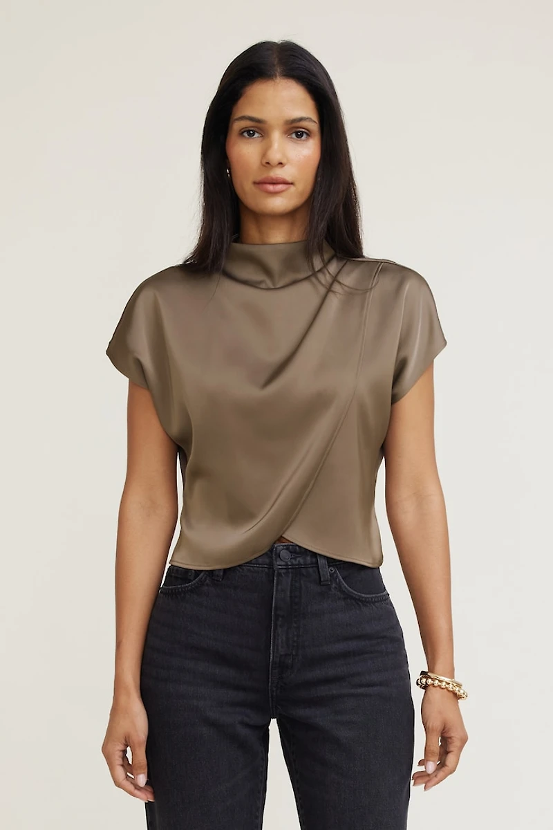 Blouse superposée en satin Ella