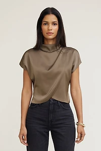Blouse superposée en satin Ella