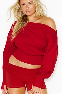 SoftTerry™ Rib Off Shoulder Sweater