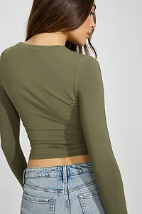 Smooth Long Sleeve Crewneck Top