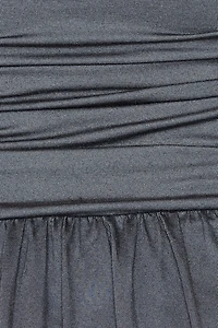 Ruched Drop Waist Romper Dress