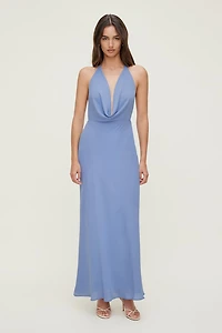 Cowl Halter Neck Maxi Dress