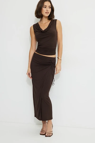 Wrap Jersey Maxi Skirt