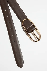 Oval Slim Faux Leather Belt