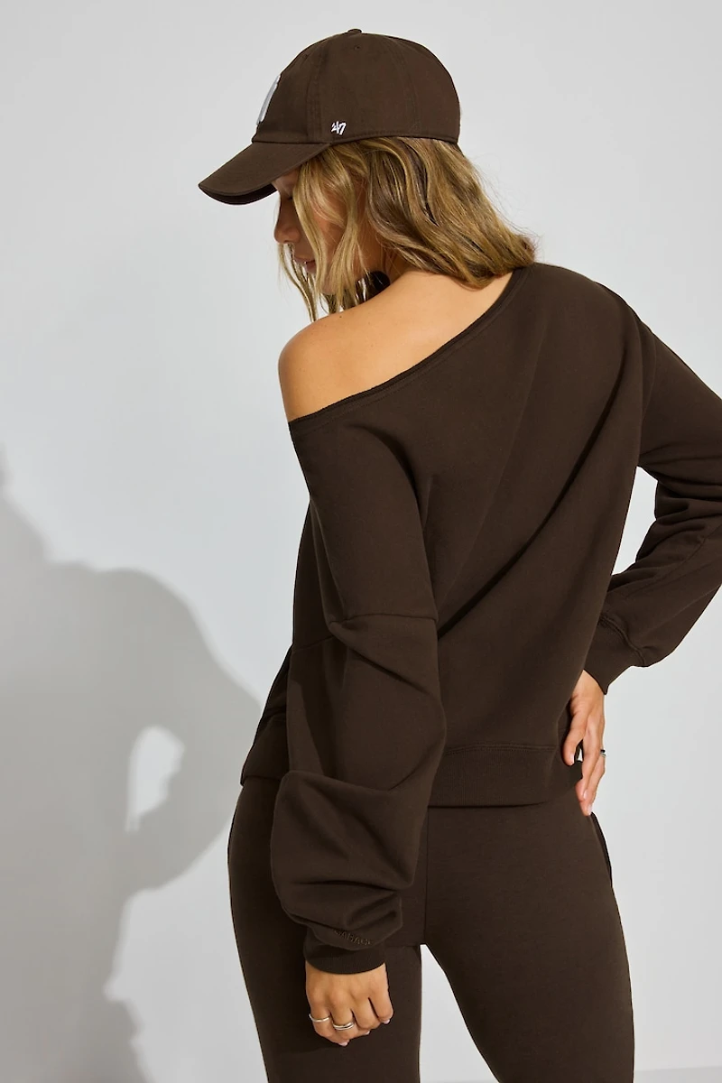 SoftTerry Off Shoulder Sweatshirt