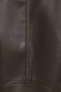 Blouson de moto en faux cuir avec ceinture