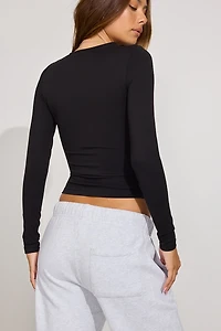 Sleek Crewneck Long Sleeve Top