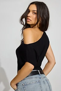 Romi Asymmetric Cinched Waist Sweater