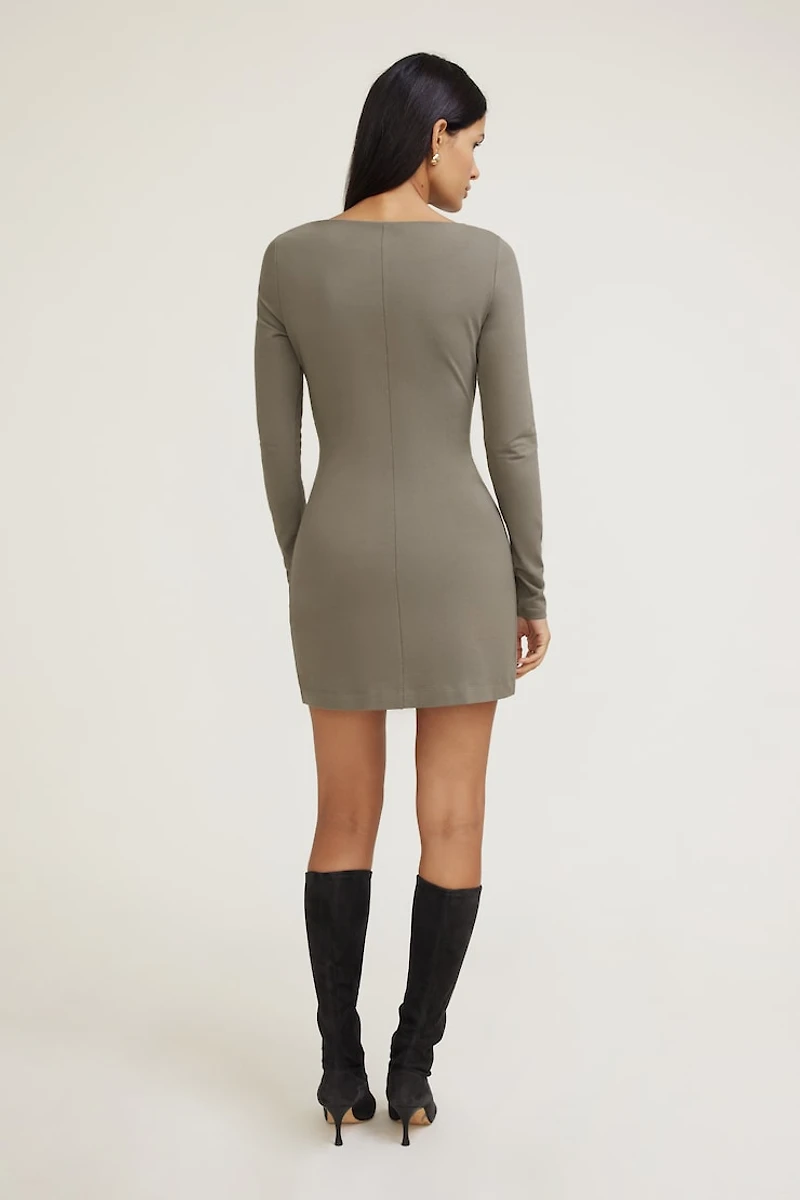 Minirobe froncée en coton-spandex Katia