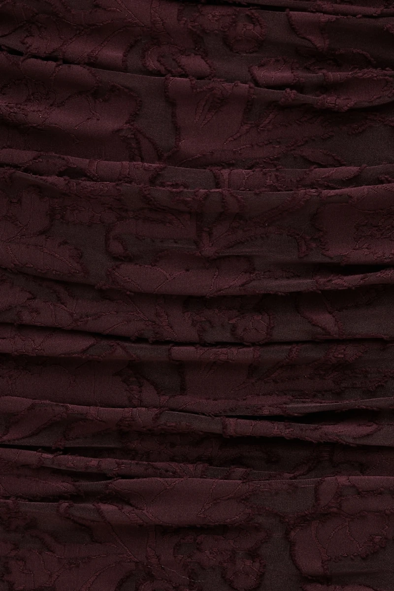 Jacquard Ruched Maxi Dress