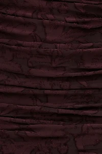 Jacquard Ruched Maxi Dress