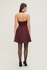 Amaya Satin Halter Mini Dress